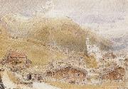Albert goodwin,r.w.s A Sunday Morning in Engelberg,Switzerland (mk37) oil painting reproduction